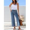 imageSidefeel Womens Wide Leg Jeans High Waisted Stretchy Jeans Straight Leg Zimbaplatinum Ankle Denim Pants with Slant PocketsMist Blue
