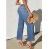 imageSidefeel Womens Wide Leg Jeans High Waisted Stretchy Jeans Straight Leg Zimbaplatinum Ankle Denim Pants with Slant PocketsMist Blue