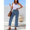 imageSidefeel Womens Wide Leg Jeans High Waisted Stretchy Jeans Straight Leg Zimbaplatinum Ankle Denim Pants with Slant PocketsMist Blue