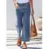 imageSidefeel Womens Wide Leg Jeans High Waisted Stretchy Jeans Straight Leg Zimbaplatinum Ankle Denim Pants with Slant PocketsMist Blue
