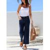 imageSidefeel Womens Wide Leg Jeans High Waisted Stretchy Jeans Straight Leg Zimbaplatinum Ankle Denim Pants with Slant PocketsNavy Blue