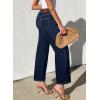 imageSidefeel Womens Wide Leg Jeans High Waisted Stretchy Jeans Straight Leg Zimbaplatinum Ankle Denim Pants with Slant PocketsNavy Blue
