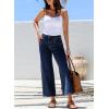 imageSidefeel Womens Wide Leg Jeans High Waisted Stretchy Jeans Straight Leg Zimbaplatinum Ankle Denim Pants with Slant PocketsNavy Blue
