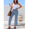 imageSidefeel Womens Wide Leg Jeans High Waisted Stretchy Jeans Straight Leg Zimbaplatinum Ankle Denim Pants with Slant PocketsSky Blue