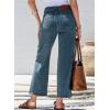 imageSidefeel Womens Wide Leg Jeans High Waisted Stretchy Jeans Straight Leg Zimbaplatinum Ankle Denim Pants with Slant PocketsVintage Blue