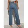 imageSidefeel Womens Wide Leg Jeans High Waisted Stretchy Jeans Straight Leg Zimbaplatinum Ankle Denim Pants with Slant PocketsVintage Blue