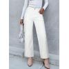 imageSidefeel Womens Wide Leg Jeans High Waisted Stretchy Jeans Straight Leg Zimbaplatinum Ankle Denim Pants with Slant PocketsWhite