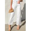 imageSidefeel Womens Wide Leg Jeans High Waisted Stretchy Jeans Straight Leg Zimbaplatinum Ankle Denim Pants with Slant PocketsWhite