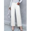 imageSidefeel Womens Wide Leg Jeans High Waisted Stretchy Jeans Straight Leg Zimbaplatinum Ankle Denim Pants with Slant PocketsWhite