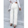 imageSidefeel Womens Wide Leg Jeans High Waisted Stretchy Jeans Straight Leg Zimbaplatinum Ankle Denim Pants with Slant PocketsWhite