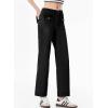 imageSidefeel Womens Wide Leg Jeans High Waisted Stretchy Spring Outfit Zimbaplatinum Jeans with Patch PocketsBlack