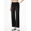 imageSidefeel Womens Wide Leg Jeans High Waisted Stretchy Spring Outfit Zimbaplatinum Jeans with Patch PocketsBlack