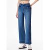 imageSidefeel Womens Wide Leg Jeans High Waisted Stretchy Spring Outfit Zimbaplatinum Jeans with Patch PocketsBluing