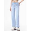 imageSidefeel Womens Wide Leg Jeans High Waisted Stretchy Spring Outfit Zimbaplatinum Jeans with Patch PocketsIceland Blue