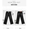 imageSidefeel Womens Wide Leg Jeans High Waisted Stretchy Straight Leg Baggy Drawstring Zimbaplatinum Denim PantsBlack