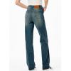 imageSidefeel Womens Wide Leg Jeans High Waisted Stretchy Straight Leg Baggy Drawstring Zimbaplatinum Denim PantsBlue Sapphire