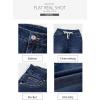 imageSidefeel Womens Wide Leg Jeans High Waisted Stretchy Straight Leg Baggy Drawstring Zimbaplatinum Denim PantsBluing