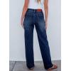 imageSidefeel Womens Wide Leg Jeans High Waisted Stretchy Straight Leg Baggy Drawstring Zimbaplatinum Denim PantsBluing