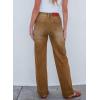 imageSidefeel Womens Wide Leg Jeans High Waisted Stretchy Straight Leg Baggy Drawstring Zimbaplatinum Denim PantsBrown