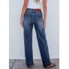 imageSidefeel Womens Wide Leg Jeans High Waisted Stretchy Straight Leg Baggy Drawstring Zimbaplatinum Denim PantsDark Blue
