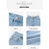 imageSidefeel Womens Wide Leg Jeans High Waisted Stretchy Straight Leg Baggy Drawstring Zimbaplatinum Denim PantsIceland Blue