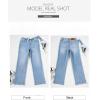 imageSidefeel Womens Wide Leg Jeans High Waisted Stretchy Straight Leg Baggy Drawstring Zimbaplatinum Denim PantsIceland Blue