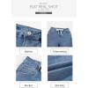 imageSidefeel Womens Wide Leg Jeans High Waisted Stretchy Straight Leg Baggy Drawstring Zimbaplatinum Denim PantsLight Blue