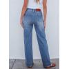 imageSidefeel Womens Wide Leg Jeans High Waisted Stretchy Straight Leg Baggy Drawstring Zimbaplatinum Denim PantsLight Blue