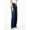 imageSidefeel Womens Wide Leg Jeans High Waisted Stretchy Straight Leg Baggy Drawstring Zimbaplatinum Denim PantsNavy Blue