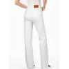 imageSidefeel Womens Wide Leg Jeans High Waisted Stretchy Straight Leg Baggy Drawstring Zimbaplatinum Denim PantsWhite