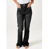 imageSidefeel Womens Wide Leg Jeans High Waisted Tummy Control Stretchy Pockets Front Straight Leg JeansBlack