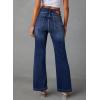 imageSidefeel Womens Wide Leg Jeans High Waisted Tummy Control Stretchy Pockets Front Straight Leg JeansBlue