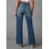 imageSidefeel Womens Wide Leg Jeans High Waisted Tummy Control Stretchy Pockets Front Straight Leg JeansBluing