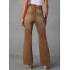 imageSidefeel Womens Wide Leg Jeans High Waisted Tummy Control Stretchy Pockets Front Straight Leg JeansBrown