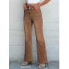 imageSidefeel Womens Wide Leg Jeans High Waisted Tummy Control Stretchy Pockets Front Straight Leg JeansBrown
