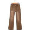 imageSidefeel Womens Wide Leg Jeans High Waisted Tummy Control Stretchy Pockets Front Straight Leg JeansBrown