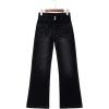 imageSidefeel Womens Wide Leg Jeans High Waisted Tummy Control Stretchy Pockets Front Straight Leg JeansDeep Black