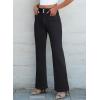 imageSidefeel Womens Wide Leg Jeans High Waisted Tummy Control Stretchy Pockets Front Straight Leg JeansDeep Black