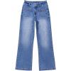 imageSidefeel Womens Wide Leg Jeans High Waisted Tummy Control Stretchy Pockets Front Straight Leg JeansIceland Blue