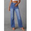 imageSidefeel Womens Wide Leg Jeans High Waisted Tummy Control Stretchy Pockets Front Straight Leg JeansLight Blue