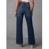 imageSidefeel Womens Wide Leg Jeans High Waisted Tummy Control Stretchy Pockets Front Straight Leg JeansReal Teal