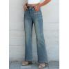 imageSidefeel Womens Wide Leg Jeans High Waisted Tummy Control Stretchy Pockets Front Straight Leg JeansSky Blue
