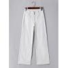 imageSidefeel Womens Wide Leg Jeans High Waisted Tummy Control Stretchy Pockets Front Straight Leg JeansWhite