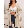 imageSidefeel Womens Winter Clothing Long Sleeve Open Front Contrast Cardigan Sweaters Oversized Chunky Knit Hooded Sweaters CoatApricot