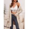 imageSidefeel Womens Winter Clothing Long Sleeve Open Front Contrast Cardigan Sweaters Oversized Chunky Knit Hooded Sweaters CoatApricot