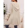 imageSidefeel Womens Winter Clothing Long Sleeve Open Front Contrast Cardigan Sweaters Oversized Chunky Knit Hooded Sweaters CoatApricot