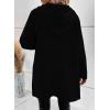 imageSidefeel Womens Winter Clothing Long Sleeve Open Front Contrast Cardigan Sweaters Oversized Chunky Knit Hooded Sweaters CoatBlack