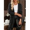 imageSidefeel Womens Winter Clothing Long Sleeve Open Front Contrast Cardigan Sweaters Oversized Chunky Knit Hooded Sweaters CoatCharcoal