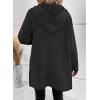 imageSidefeel Womens Winter Clothing Long Sleeve Open Front Contrast Cardigan Sweaters Oversized Chunky Knit Hooded Sweaters CoatCharcoal