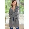 imageSidefeel Womens Winter Clothing Long Sleeve Open Front Contrast Cardigan Sweaters Oversized Chunky Knit Hooded Sweaters CoatGray